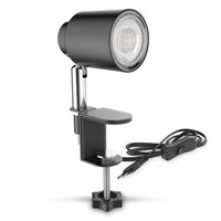 B.K.Licht Schreibtischlampe Schwarz Schwenkbar Klemmbar Kabelschalter