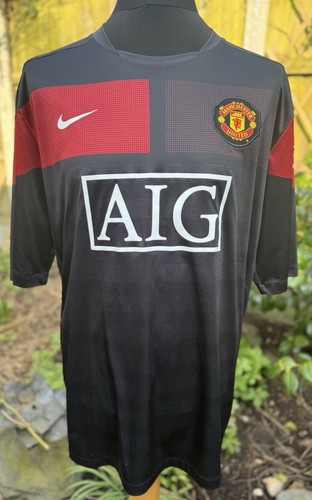 Manchester United Trikot Herren XXL schwarz rot AIG Trainingstrikot 2009 2010 NIKE