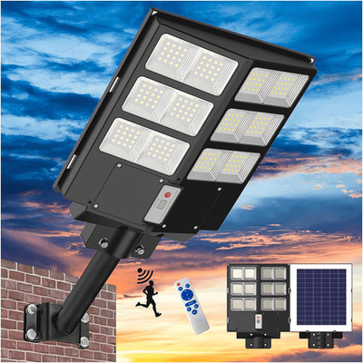 600W Commercial LED Solar Street Light Motion Dusk-to-Dawn Outdoor Road Lamp