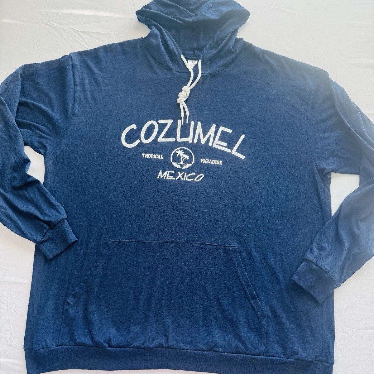 ULTRAMAR Navy Blue COZUMEL MEXICO Lightweight Pullover Hoodie, 2XL