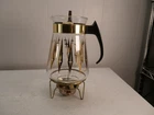Vintage Pyrex Atomic Starburst Diamond Coffee Carafe With Lid And Warmer