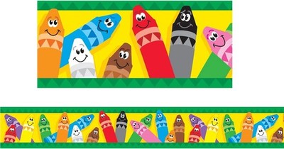Trend Enterprises Bolder Borders Colorful Crayons T-85041 Crayola Crayons Trim