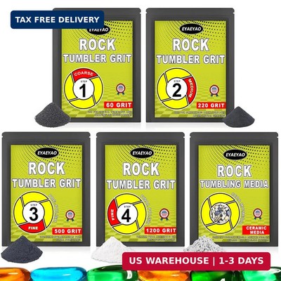 Rock Tumbler Grit and Ceramic Tumbling Media 2 Pounds, Polish Up to 13 lbs. of R