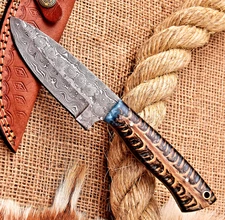 Custom Hand Made Forged Damascus Steel Hunting Knife Tactical Camping 2945