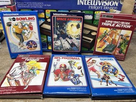 MATTEL INTELLIVISION CONSOLE VINTAGE VIDEO GAME SYSTEM COMPLETE IN BOX W/6 GAMES