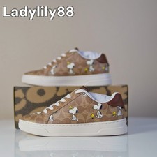 NWT Coach X Peanuts High Line Sneaker In Sign...