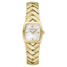 Bulova Classic 97L183 Women  s Diamond Mother-of-Pearl Dial Gold-Tone Stainless