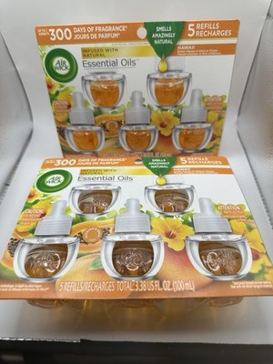 10 Refills Air Wick Scented Oil Refill Hawaii Exotic Papaya & Hibiscus Flower