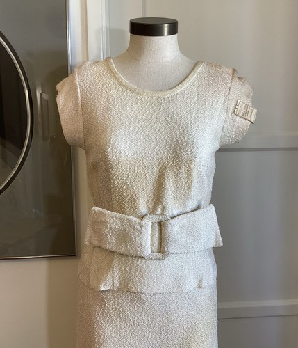 Vintage 40s 1940s Boucle Top & Skirt Set Knit 2 Piece Deadstock Salesman Sample - Picture 7 of 13