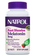 Natrol Melatonin 5mg Fast Dissolve 250 Tablets Strawberry Sleep Support