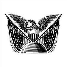 American Shield Seal USA Flag Eagle Bumper Sticker Vinyl Decal 5"