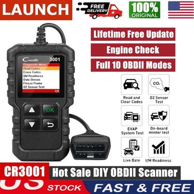 LAUNCH CR3001 OBD2 Scanner Code Reader Car Engine Scan Fault Diagnostic Tool*  