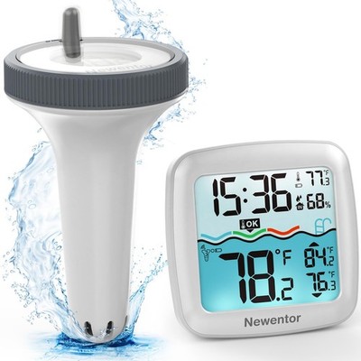 Pool Thermometer Floating Easy Read, IPX8 Wireless Swimming Pool Thermometers...