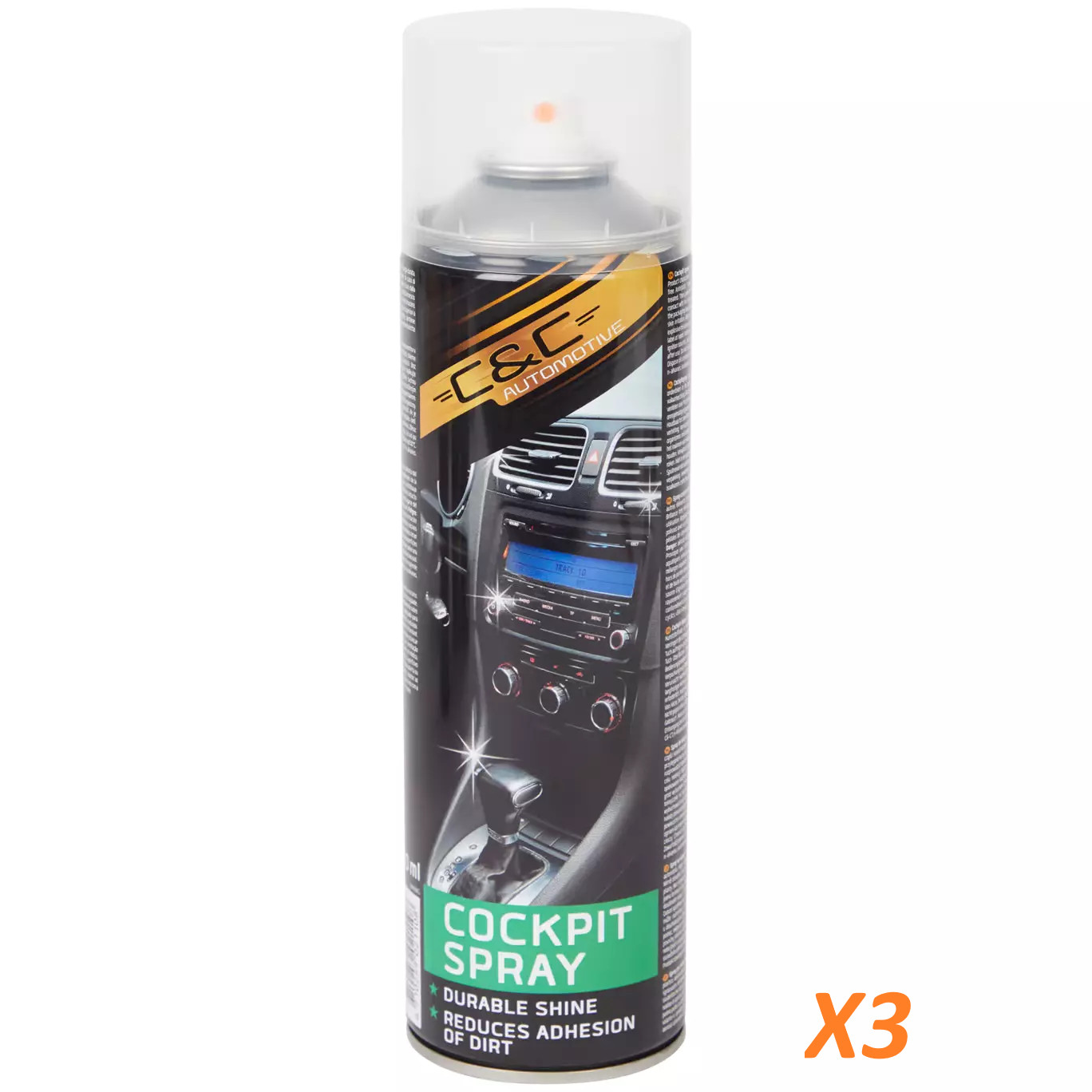 Nettoyant tableau de bord X3 contre la poussière et le plastique voiture terni