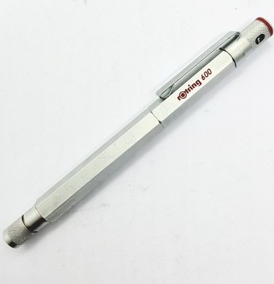 Not Used Rotring 600 Silver Colour Fountain Pen Metal F Nib Germany