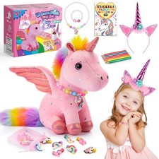 22-Piece Unicorn Gift Set for Girls Ages 3-8 Pink Stuffed Animal Plush Toy ...