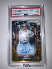 2025 Topps Chrome Cosmic Brooks Lee Gold Interstellar Auto /50 PSA 9