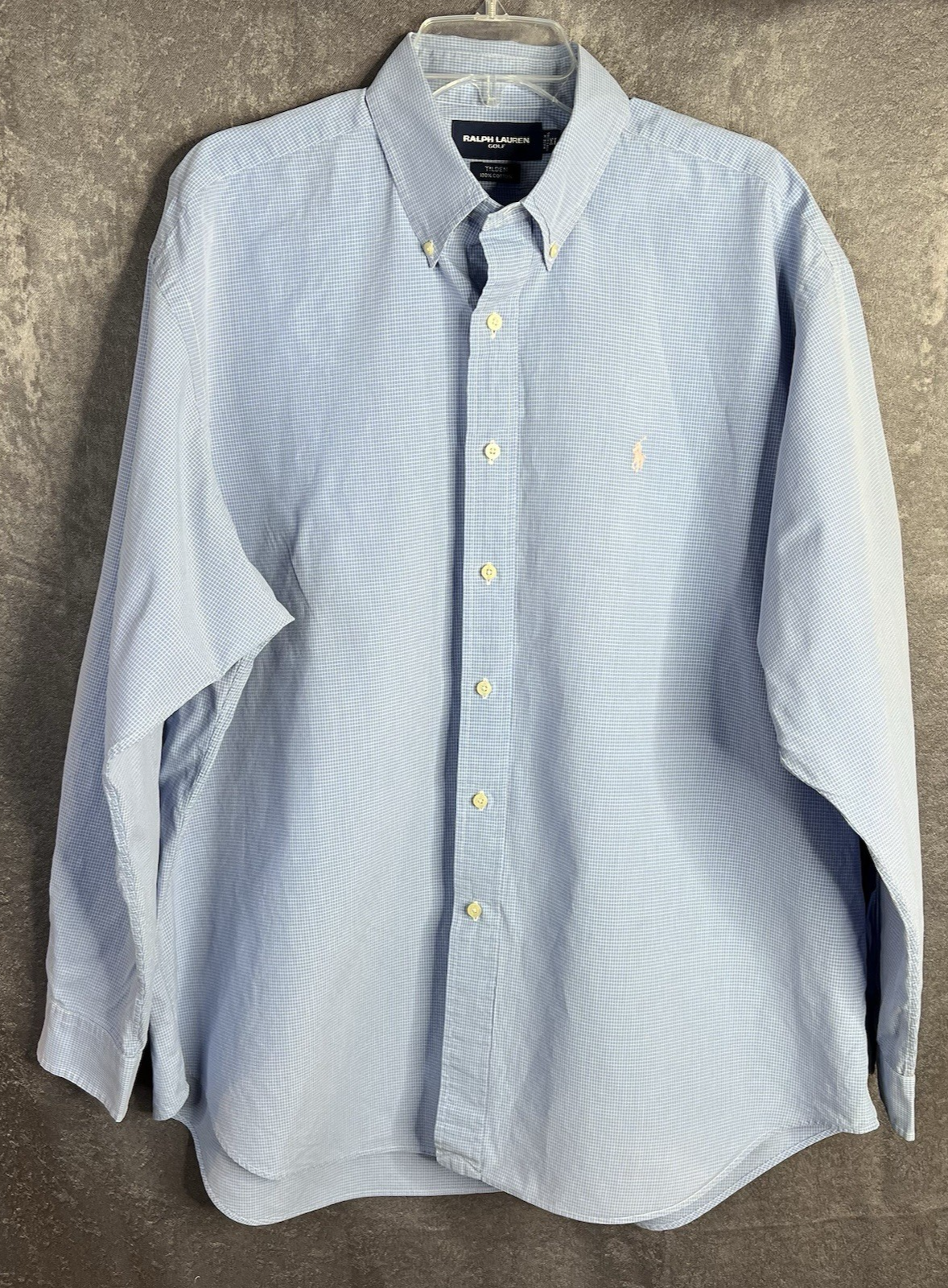 Camicia uomo Ralph Lauren Golf con bottoni blu a righe rosa tilden pony taglia XL