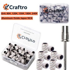 Craftro 3/32'' 100pc 1/4'' Nail Drill White Zebra Sanding Bands Mandrel