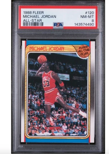1988 Fleer MICHAEL JORDAN #120 All-Star PSA 8