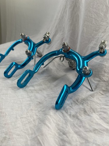 Dia-Compe 1080 old school style BMX bicycle brake caliper set- BLUE - Afbeelding 3 van 8