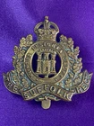 Genuine WW1 Economy The Suffolk Regiment 1916 All brass Cap Badge w/slider