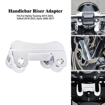 Chrom Lenkererhöhung Obere Klemme für Harley Touring 2014-2025 Softail 2018-2025
