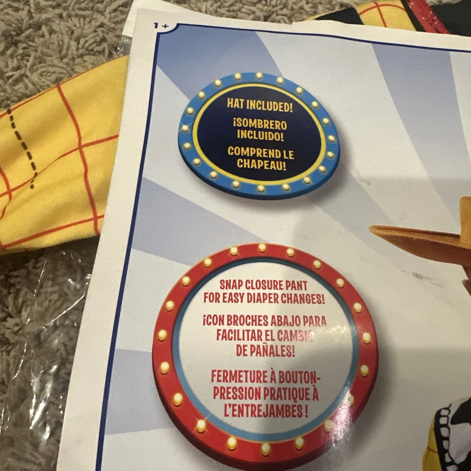 Disney Pixar Toy Story Woody Disfraz de Halloween con Sombrero Talla 12-18 Meses Foto 3 de 4