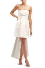 Alfred Sung Ivory Oversize Bow Back Strapless Minidress Size 18 $258 D857