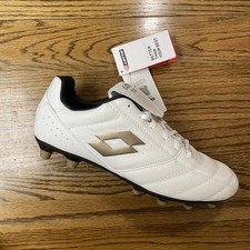 Lotto Stadio 200 IV FG White Gold Soccer Cleats Mens US 9 NEW