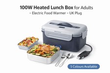 100W Heated Lunch Box for Adults Electric Food Warmer UK Plug + Car