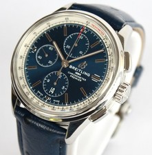 BREITLING Mens Watch, A13315 PREMIER CHRONOGRAPH 42mm automatic, BLUE DIAL, WOW!