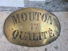 Rare Plaque D Etal  de Boucher Boucherie Ancienne, 1900 Mouton