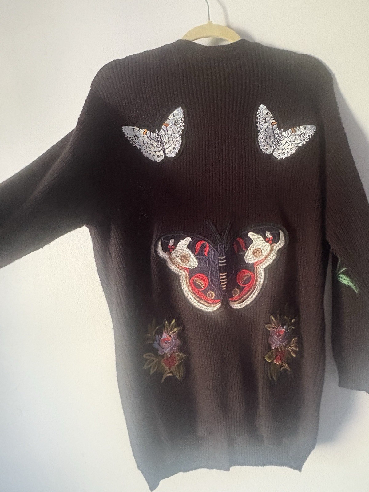 Bloomingdales AQUA Embroidered Patch Cardigan Swe… - image 14