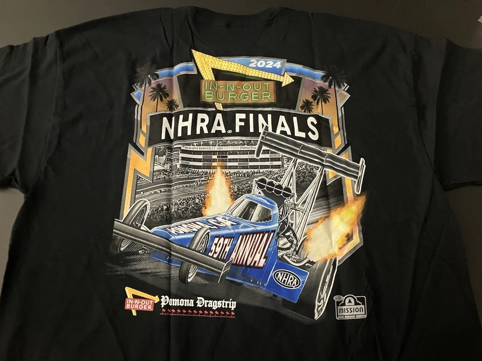 ОФИЦИАЛЬНАЯ ФУТБОЛКА NHRA DRAG RACE 2024 NHRA WORLD FINALS черная СОБЫТИЕ РАЗМЕР 2X - Изображение 2 из 4