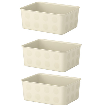 Kunststoff Organizer Beige 20x25x10cm Aufbewahrungsbox Schublade Regal Ordnung Stapelbar