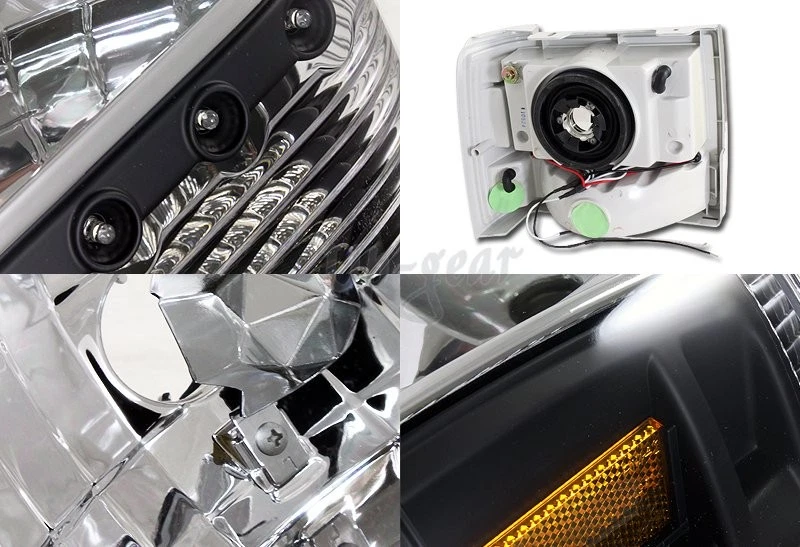 Faros delanteros LED + parachoques + esquina carcasa negra para Ford Ranger 1989-1992 Foto 2 de 4