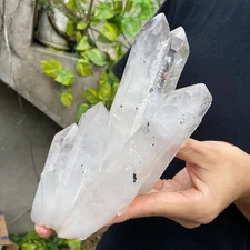 2.3lb Natural Clear white quartz crystal cluster Point specimen mineral  healing