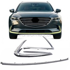 3x Front Leftrightcenter Bumper Face Bar Trim Molding For Mazda Cx-9 2016-2023