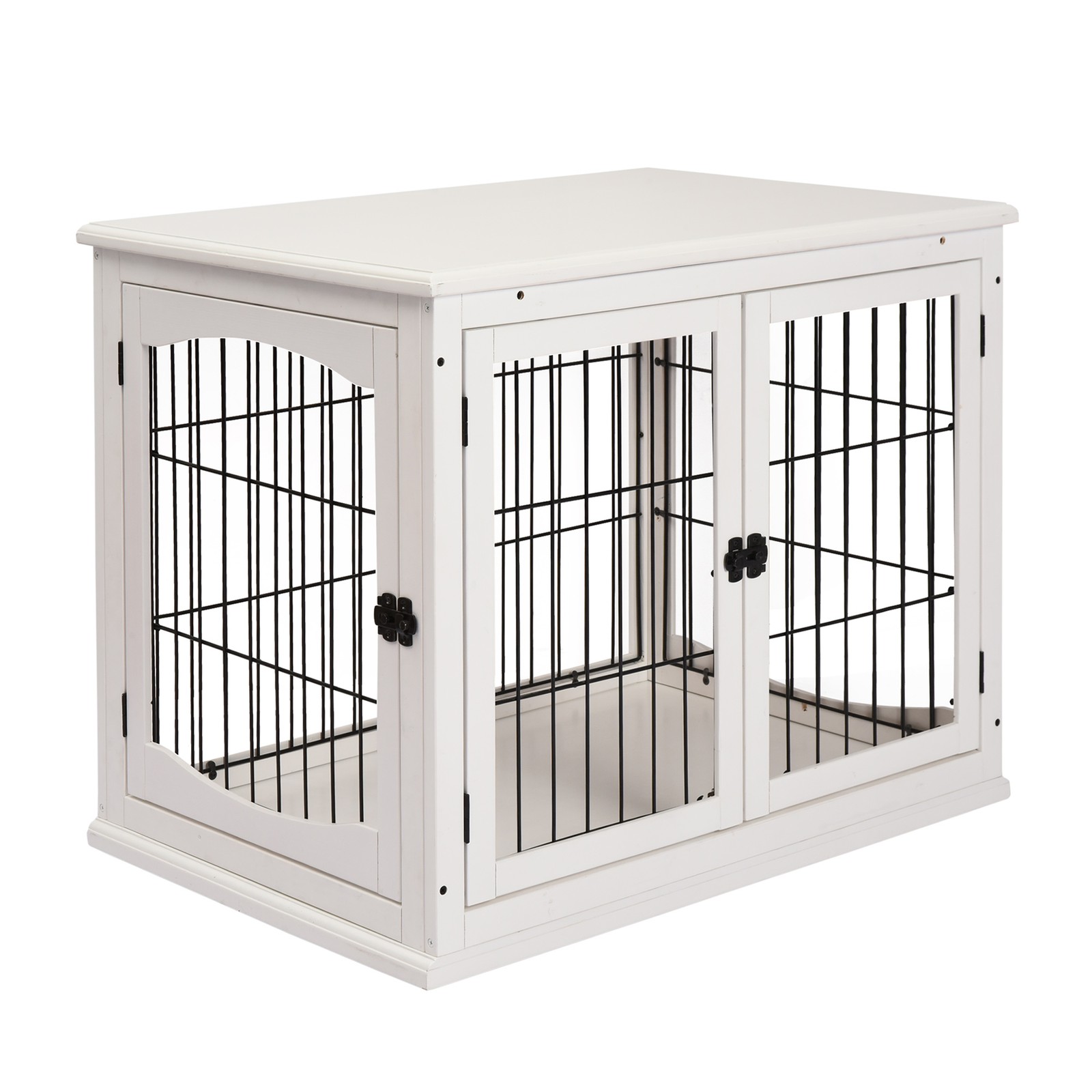 PawHut Casetta per Cani 30kg Legno Bianco - Mobile Cuccia da Interno