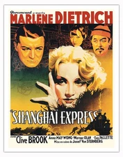 Shanghai Express - Starring Marlene Dietrich - Vintage French Movie Poster 1932