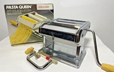 EUC Pasta Queen Pasta Noodle Maker Made In Italy Chrome - Model 15-4150