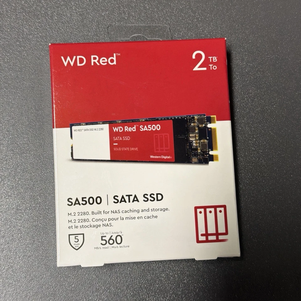 Western Digital 2TB WD Red SA500 NAS SATA SSD M.2 2280 - WDS200T1R0B-68A4Z0 - Image 2 of 3