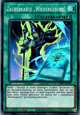 Zauberkarte ''Wiedergeburt'' Super Rare INFO-099 NM Yugioh
