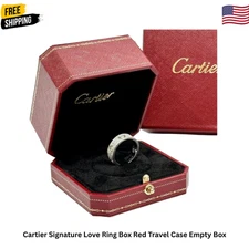 Cartier Signature Love Ring Box Red Travel Case Empty Box