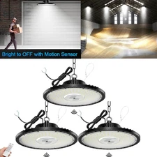 3 Pack 300W UFO LED High Bay Light with Motion Sensor Smart High Bay LED Light