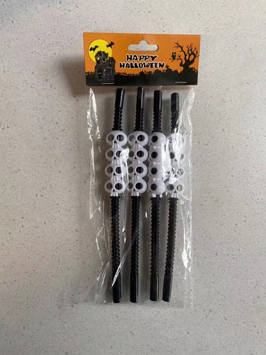 2*4pcs Halloween Plastic Reusable Spooky Wide Straws Ghost Design Parties Fun UK - Picture 18 of 19