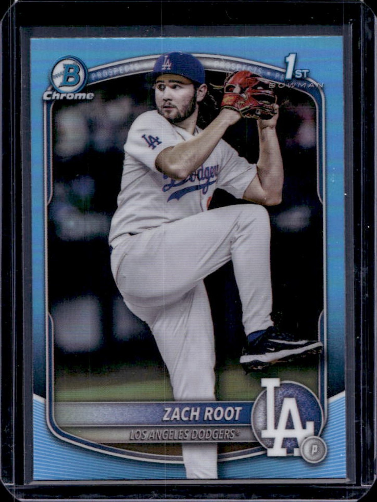 2025 Bowman Draft Zach Root Chrome Sky Blue Refractor 1st #BDC-22 Dodgers