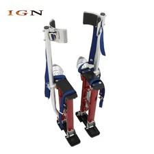 18"-30" Red Drywall Stilts Adjustable Aluminum Tool For Painting Painter Taping