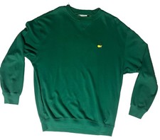 The Masters Pima Cotton Sweater Mens L Green Augusta National Golf Crewneck